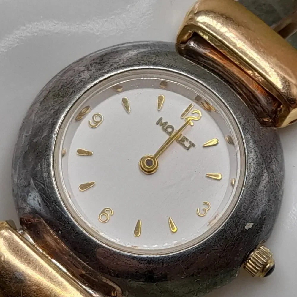 Vintage Monet Gold Silver Women's Watch, Japan Movement, NEEDS NEW BATTERY